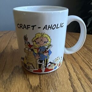 Vintage Coffee Mug Craft - Aholic  In Stitches TLC Greetings Michelle Johnson